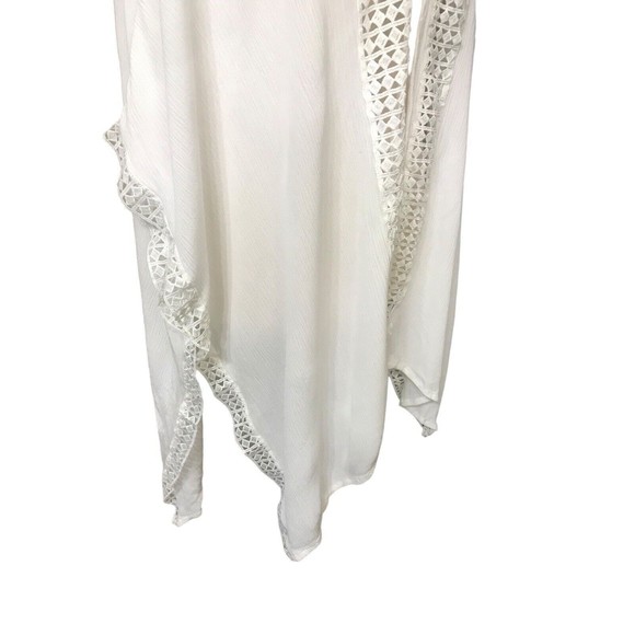 Nordstrom Women's One Size Ivory Crochet Poncho Open Cardigan Lightweight Sz OS - Picture 7 of 9